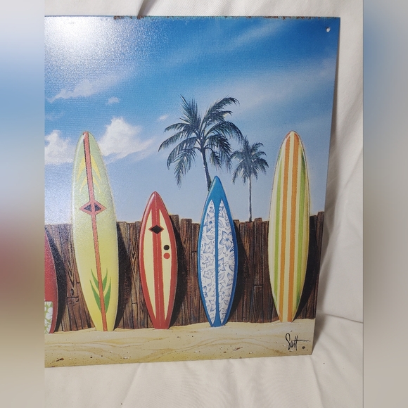 Westmoreland Boards Lined Up Distressed Vintage Look Metal Sign Beach Paradise - Picture 3 of 6